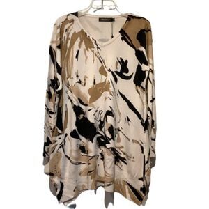 ORANGE FASHION VILLAGE OVERSIZED V- NECK LONG SLEEVE SWEATER‎ SIZE S/M NWOT